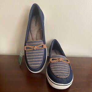 Grasshopper Windsor Braid Denim Navy Boat Shoes